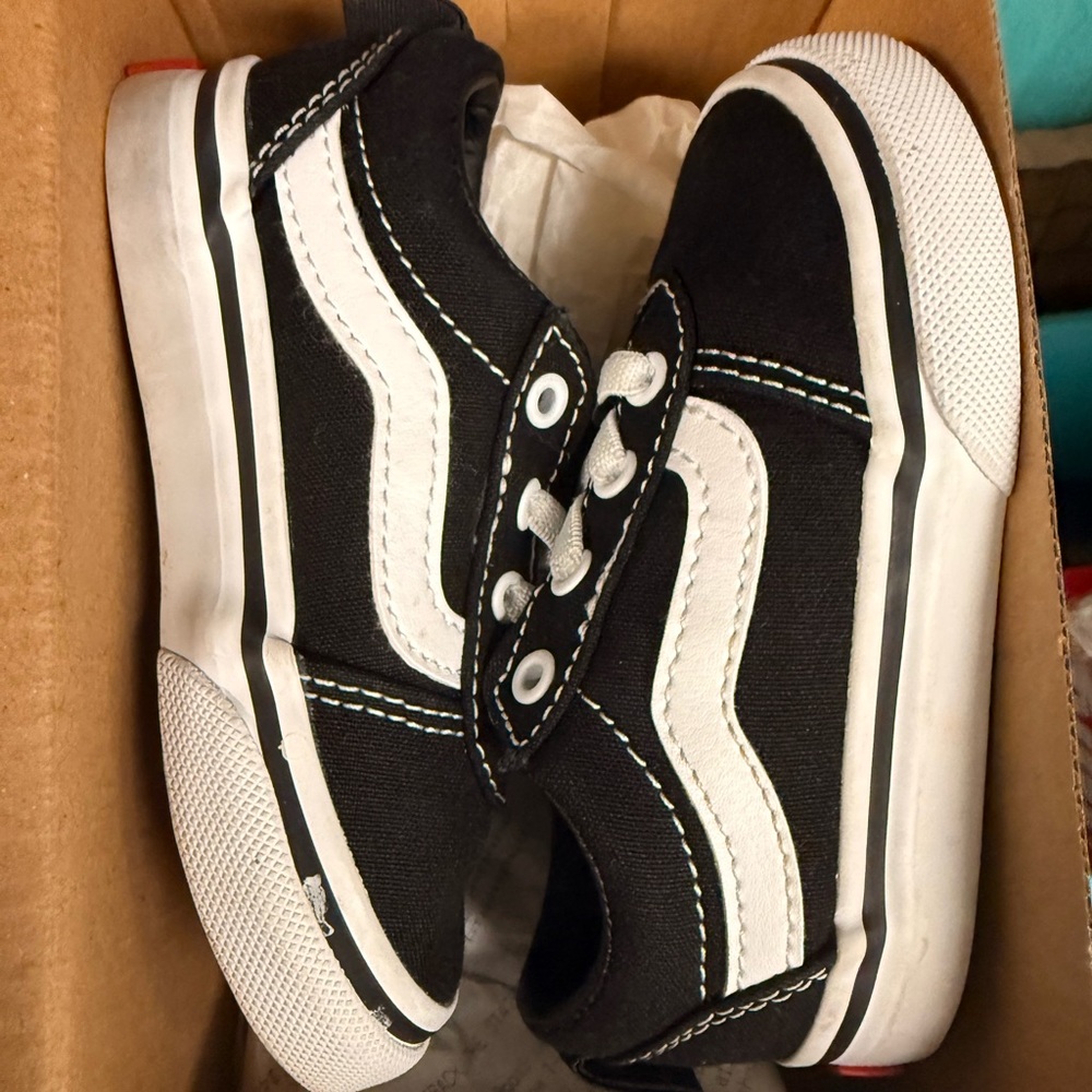 Vans Kids Black and White Sneakers